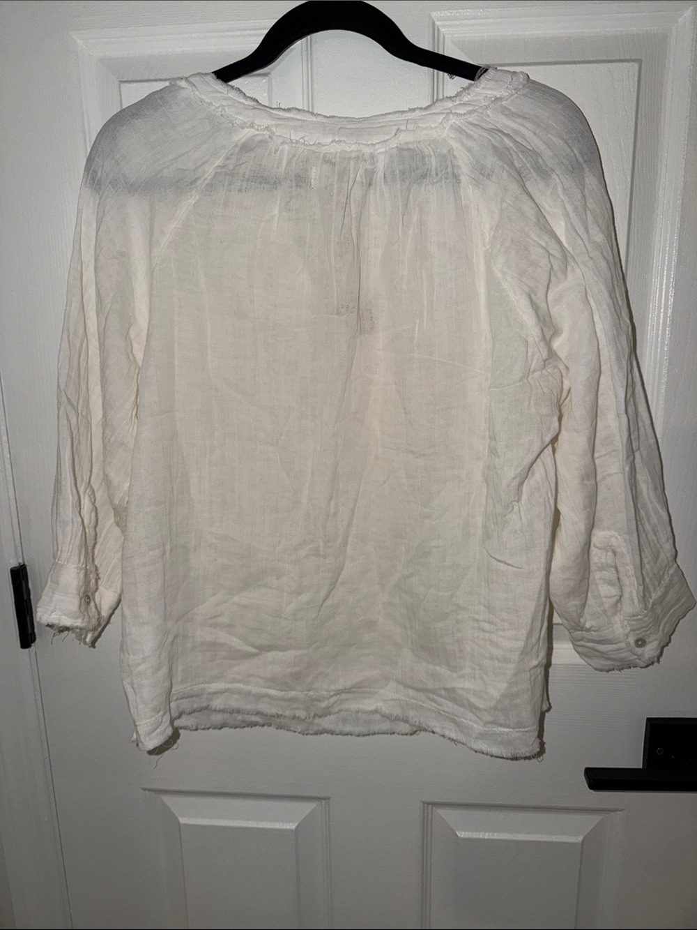 NATURAL LIFE White Linen Peasant Tunic Top - Picture 4 of 5